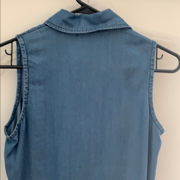 Love Fire High Low Chambray Denim Shirt Dress - Picture 3 of 5